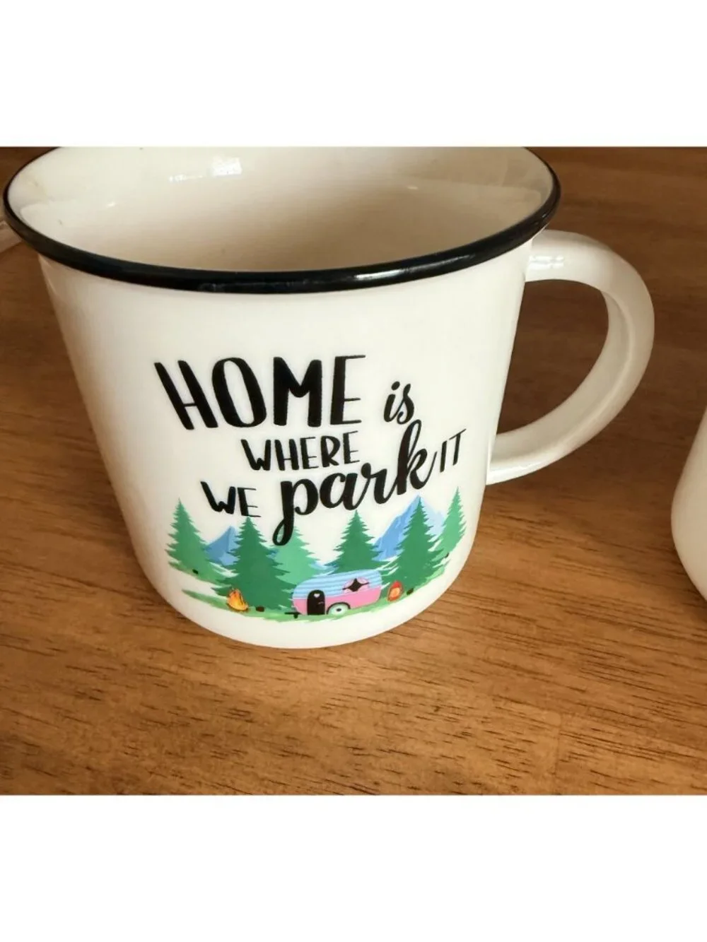 Nefelibata Coffee Mug Set Of 4 Camping-Themed Ceramic 10 oz Capacity Happpy Camp